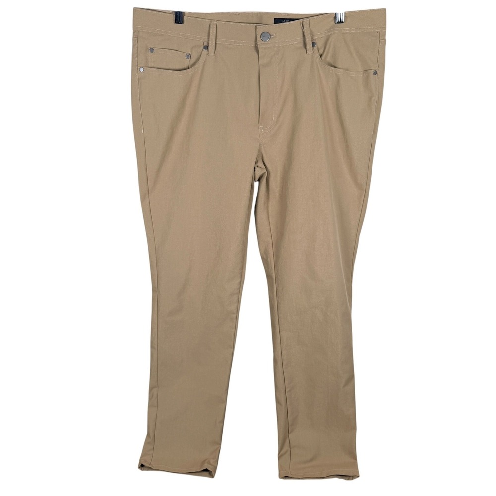 J. Hilburn Tech Stretch Performance Pants Mens 40x30 Khaki Gold 5-Pocket Stretch